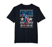 Sudadera con Estampado de Estrellas feas de Capitán América de Marvel Camiseta, Hombre Tallas Grandes, Negro, 6X Alto