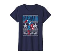 Sudadera con Estampado de Estrellas feas de Capitán América de Marvel Camiseta, Mujer, Azul Marino, L