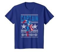 Sudadera con Estampado de Estrellas feas de Capitán América de Marvel Camiseta, Niños, Azul Real, 12 años
