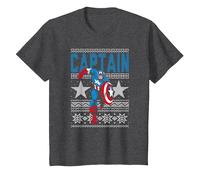 Sudadera con Estampado de Estrellas feas de Capitán América de Marvel Camiseta, Niños, Jaspeado Oscuro, 12 años