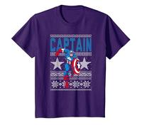 Sudadera con Estampado de Estrellas feas de Capitán América de Marvel Camiseta, Niños, Morado, 8 años