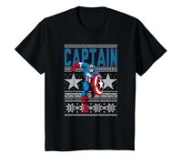 Sudadera con Estampado de Estrellas feas de Capitán América de Marvel Camiseta, Niños, Negro, 12 años