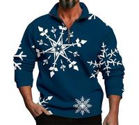 Sudadera con estampado feo para hombre 2025 para primavera, otoño e invierno, manga larga, Navidad, impresión 3D, casual, personalidad, cómoda, suelta, un tercio con cremallera, sin capucha, para