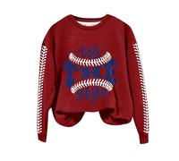 Sudadera con estampado «Tie The Season» para mujer, cuello redondo, manga larga, bloque de color, Rd2., XXL