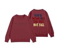 Sudadera con texto en alemán "Gottesspruch Sweatshirt Damen Pullover Langarmshirt Festliches Pullover Sweatshirt mit Spruch Religiöses Front Rücken Print Freizeitmode weiches Material Unisex