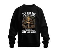 Sudadera con texto en alemán "Ich bin alt und das nicht ohne Grund Sweatshirt Jersey", Negro, XL