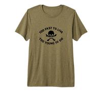 Sudadera con Texto en alemán Too Fast to Live Too Young to Die Tshirt Print Hoodie Camiseta Premium