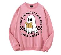 Sudadera con texto en inglés "Ain't No Ghost Like The Holy Ghost Like The Holy Ghost", sudadera cristiana de Halloween, rosa, 3XL
