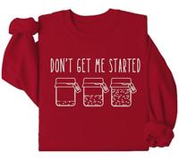 Sudadera con texto en inglés "Don't Get Me Started", sudadera con texto en inglés "Don't Get Me Started", sudadera divertida con estampado de letras, Burdeos, XXL