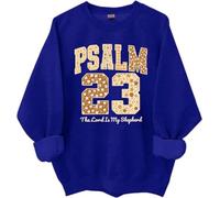 Sudadera con texto en inglés "El Señor es mi pastor" del Salmo 23, versículo de la Biblia, camisetas cristianas de Acción de Gracias, Klein Azul, L
