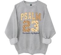 Sudadera con texto en inglés "El Señor es mi pastor" del Salmo 23, versículo de la Biblia, camisetas cristianas de Acción de Gracias, gris, S