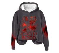 Sudadera con texto en inglés «I'm Ok It's Not My Blood» para mujer, diseño sarcástico de Halloween, gris oscuro, M