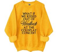 Sudadera con texto en inglés "What If We Kissed Out Of Wedlock At The Concert", "What If We Kissed Out Of Wedlock At The Concert", amarillo, S