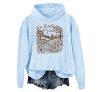Sudadera cristiana con capucha He Restores My Soul para mujer y hombre, Azul (carolina blue), XL