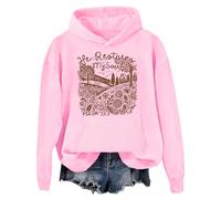 Sudadera cristiana con capucha He Restores My Soul para mujer y hombre, rosa, XL