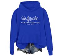 Sudadera cristiana con texto en inglés "Be Still And Know That I Am God" para mujer, inspiradora Pascua Jesús, Azul rey-d, S