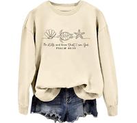 Sudadera cristiana con texto en inglés "Be Still And Know That I Am God" para mujer, inspiradora Pascua Jesús, Khika-y, S