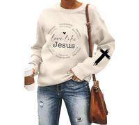 Sudadera cristiana de manga larga para mujer, con texto en inglés "Love Like Jesus", Albaricoque, S