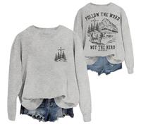Sudadera cristiana Follow The Word Not The Herd, sudadera cristiana para mujeres y hombres, gris, M