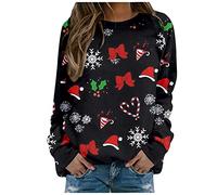 Sudadera Cuello Redondo para Mujer Navidad - NavideñA Talla Grande Sueter Sudadera Personalizada Mujer Ligero Y CóModo Ugly Christmas Sweater Adolescente Chica Sudadera Pullover Moda Top
