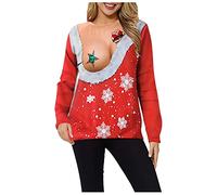 Sudadera Cuello Redondo Para Mujer Navidad - NavideñA Talla Grande Sueter Sudadera Personalizada Mujer OtoñO Invierno Casual SuéTer Ugly Christmas Sweater Sweatshirt Suave Y Regalos Para Mujer