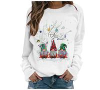 Sudadera Cuello Redondo para Mujer Navidad - Sudaderas Mujer Largas Ropa De Navidad Pullover Chica Casual Ugly Christmas Sweater Adolescente Chica Sudadera Camisetas Blusas NavideñOs