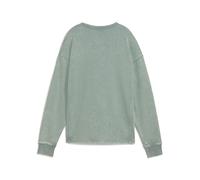 PUMA Class Comfort Washed Crew TR, Sudadera con Capucha Niñas, Green Moon, S