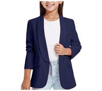 Sudadera de anime chal chaqueta formal con frente abierto bolsillo interior para niños hermosas camisas niñas, marine, 11-12 años