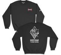 Sudadera de caballería española - Sudadera militar de caballería - Sudadera del ejercito de tierra - Sudadera táctica militar español (FR/ES, Letras, L, Regular, Regular, Negro sin capucha)