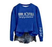Sudadera de cristianismo para mujer God is Still Writing Your Story Hoodie Oversized Jesús Faith Jersey Inspirational Manga Larga Top Estampado Ocio Sudadera con Capucha Impresión Deporte