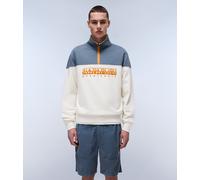 Sudadera de cuello alto y bloques de color Hombre Talla L. Color Azul
