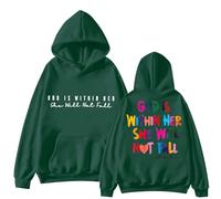 Sudadera de cuello redondo con capucha para el día del padre, sudadera con capucha God Is In Her para mujer, verde, 3XL