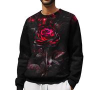Sudadera de cuello redondo estampada para hombre, sudadera con estampado clásico, sudaderas de moda, sudaderas casuales de otoño, sudaderas de manga larga, vintage, para entrenamiento, suéter ligero