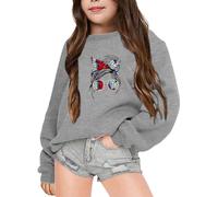 Sudadera de Cuello Redondo Manga Larga con Estampado Textual para Niñas Temporada Otoño Invierno Abrigo Confortable (Grey, 13-14 Years)
