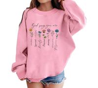 Sudadera de Cuello Redondo Manga Larga para niñas Tejido Ligero con diseño de Estampado Lettering cómoda Blusa Deportiva Infantil (3-4 Years)