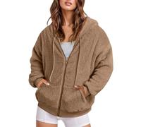 Sudadera de felpa para mujer, chaqueta de invierno, informal, monocolor, tallas grandes, chaqueta con capucha, chaqueta cálida de felpa, otoño e invierno, chaqueta de entretiempo, bolsillos, chaqueta