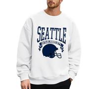 Sudadera de fitness para hombre, ligera, ropa deportiva informal para rugby activa, cómoda y con cuello redondo, ideal para entrenamientos diarios, Blanco, 3XL