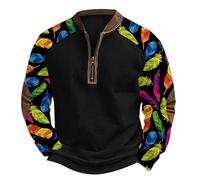 Sudadera de forro polar con cremallera y capucha para hombre, con estampado 3D, cuello de cremallera de un cuarto, casual, festivo, divertida, ropa de trabajo a la moda para correr al aire libre, vida