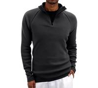 Sudadera de forro polar con media cremallera para hombre, media cremallera, sudadera táctica de forro polar con media cremallera, suéter interactivo, extra cálido, cuello alto, suéter suave al tacto