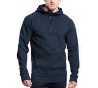 Sudadera de forro polar para hombre con manga larga y cremallera en cuartos con capucha, camiseta funcional de manga larga para entrenamiento, culturismo, sudadera con capucha, informal, chaqueta de