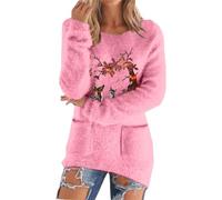 Sudadera de forro polar para mujer, para interiores y exteriores, entrenamiento, abrigo térmico, regalos de Navidad, hot pink, XL