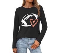 Sudadera de fútbol para mujer, cuello alto falso, manga larga, suave, cálida, transpirable, ajuste holgado, informal, para el día del partido, Negro, M