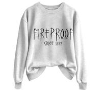 Sudadera de Halloween a prueba de fuego desde 1692 para mujer, lindas camisetas de bruja, tallas grandes, disfraces de Halloween, camisetas de manga larga, ropa de moda para vacaciones, blanco, XL