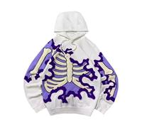 Sudadera de Halloween para hombre con estampado de calaveras, sudadera de otoño e invierno, ropa urbana, jersey urbano, gótico, informal, sudaderas Harajuku ropa suelta con capucha steampunk terror