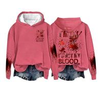 Sudadera de Halloween para mujer, con texto en inglés "I'm Ok It's Not My Bloody", hot pink, M