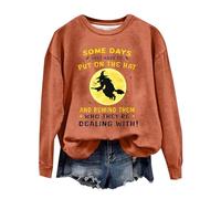 Sudadera de Halloween para mujer, con texto en inglés "Some Days You Just Have To Put On The Hat To Remind Them Who Are Dealing", sudaderas con capucha para adultos, naranja, M