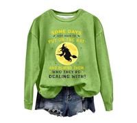 Sudadera de Halloween para mujer, con texto en inglés "Some Days You Just Have To Put On The Hat To Remind Them Who Are Dealing", sudaderas con capucha para adultos, verde, XL