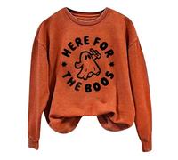 Sudadera de Halloween para mujer, diseño de The Only Ghost I Know Is The Holy Yhost, sudadera con cuello redondo impreso, trajes de 2025 para mujer y adulto, Negro, S
