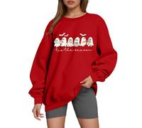 Sudadera de Halloween para mujer, fantasmas, sudadera con estampado bonito, sudaderas, ropa de calle, camiseta de manga larga, disfraz de carnaval, disfraz de carnaval, rojo, XL