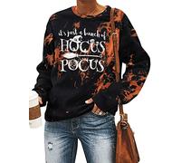 Sudadera de Halloween para mujer, Hocus Pocus, camisas de manga larga Sanderson Sisters, blusa, Tinte de nudo 2, XXL
